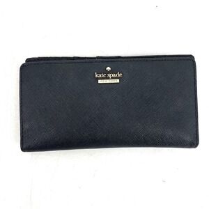 Kate Spade New York Black Dana Saffiano Leather Bifold Wallet Clutch Card Holder